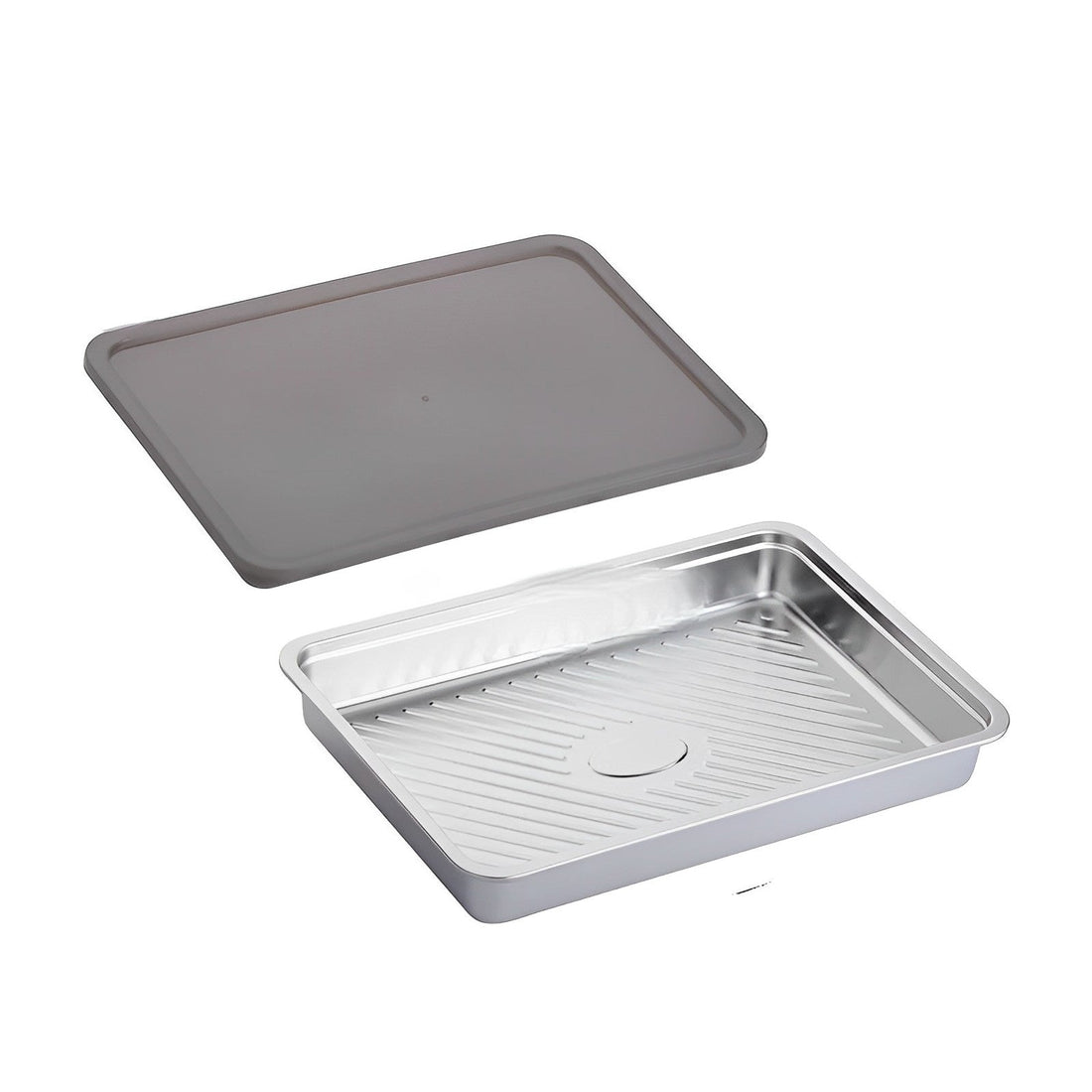 Anygleam Silver 1Pc Food Grade Stainless Steel Crisper Box Food Storage with Lid-Kitchen &amp; Dining-PEROZ Accessories