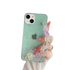 Anymob iPhone Case Mint Green 3D Cartoon Bear Wrist Bracelet Soft Chain Clear Glitter Cover-Mobile Phone Cases-PEROZ Accessories