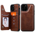 Anymob iPhone Brown Business Flip Case Wallet Leather Shell Cover-Mobile Phone Cases-PEROZ Accessories