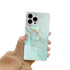Anymob iPhone Mint Green Soft Square Marble Silicone Phone Case Shockproof Back Cover-Mobile Phone Cases-PEROZ Accessories