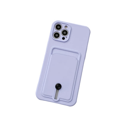 Anymob iPhone Lavender Wallet Card Holder Soft Silicone Phone Case Candy Color Shockproof Cover-Mobile Phone Cases-PEROZ Accessories