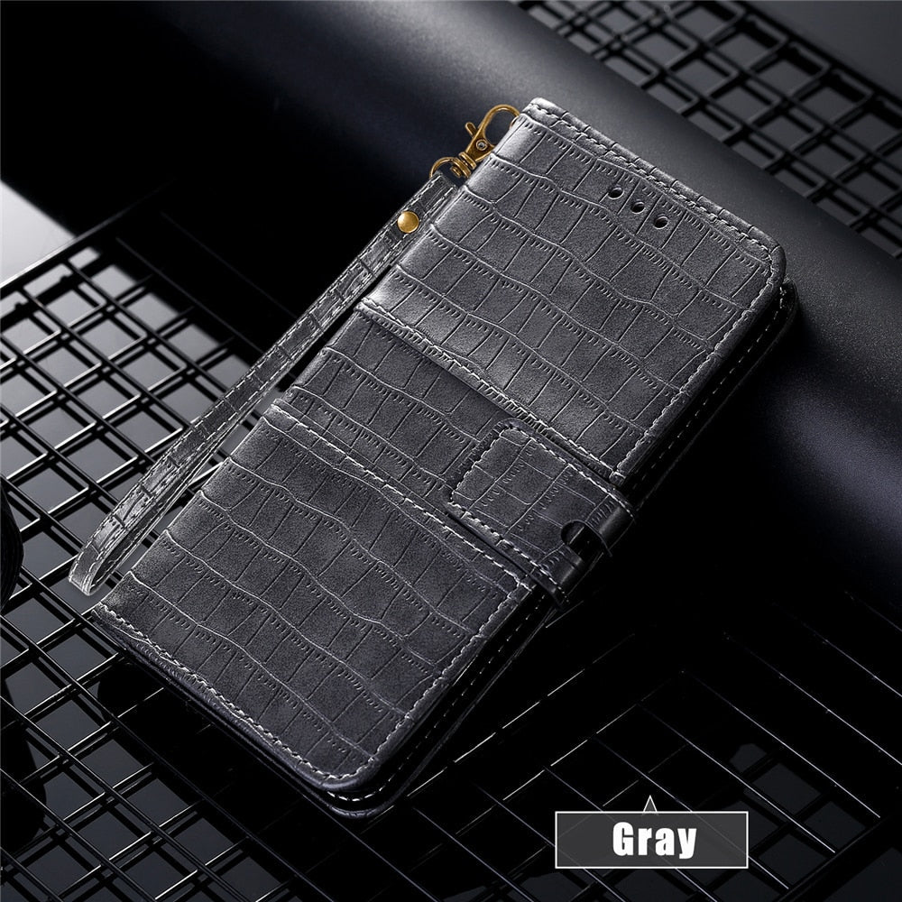 Anymob Samsung Grey Leather Case Cover 3D Flip Wallet Phone Protection-Mobile Phone Cases-PEROZ Accessories
