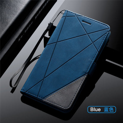 Anymob Huawei Case Blue Leather Flip Cover Wallet Phone Bag Shell Protection-Mobile Phone Cases-PEROZ Accessories