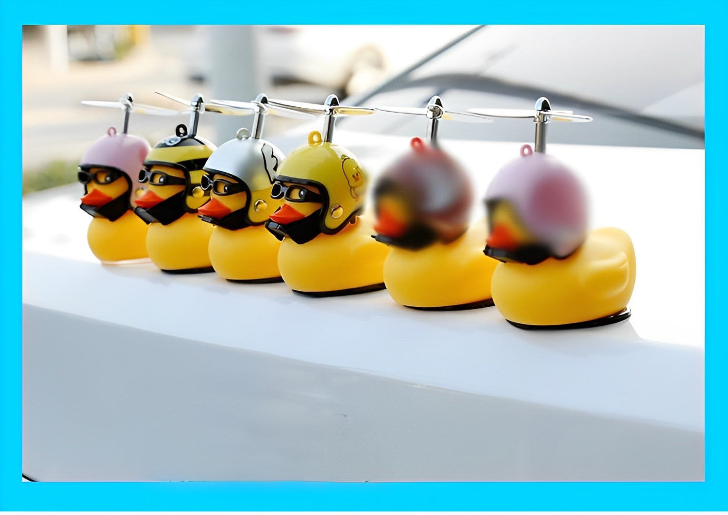 Anypack Car Ornaments Rubber Yellow Duck for Car Dashboard Decorations Cool Glasses Duck with Coconut Tree Propeller Helmet Gold Chain-Car Accessories-PEROZ Accessories
