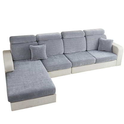 Anyhouz Sofa Cover Pastel Blue L-Shape Polyester Chenille Thick Stretchable Cushion For Living Room Head Cushion Medium-Slipcovers-PEROZ Accessories