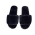 AnyStep Plush Slipper One Size 5-6 Basic Black Warm Winter Comfortable Home Fluffy Indoor Slip On-Slipper Chairs-PEROZ Accessories