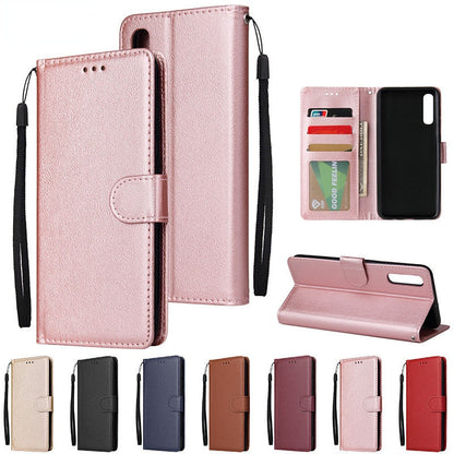 Anymob Samsung Brown Leather Case Flip Wallet Phone Cover-Mobile Phone Cases-PEROZ Accessories