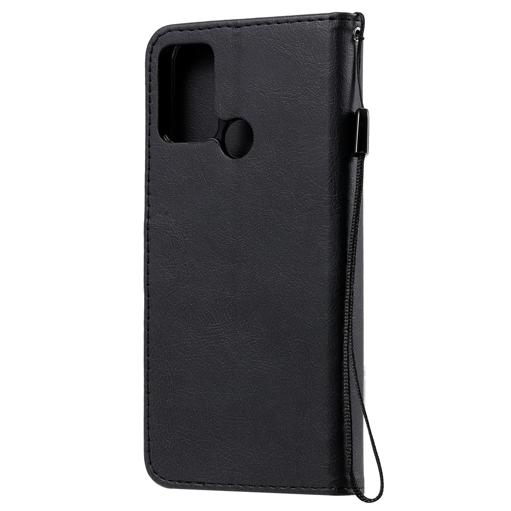 Anymob Black Leather Case Magnetic Flip Cover Wallet Phone Protection for Huawei P Smart 2020-PEROZ Accessories