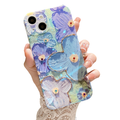 Anymob iPhone Case Flower Aesthetic Oil Painting Flowers Silicone Shockproof Soft Cover-Mobile Phone Cases-PEROZ Accessories