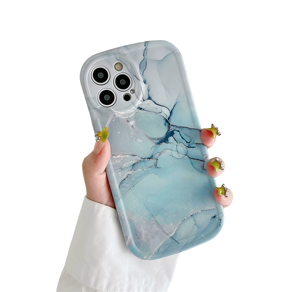 Anymob iPhone Case Ocean Blue Fashion Marble Soft Silicone Shockproof Lens Camera Protection Cover-Mobile Phone Cases-PEROZ Accessories