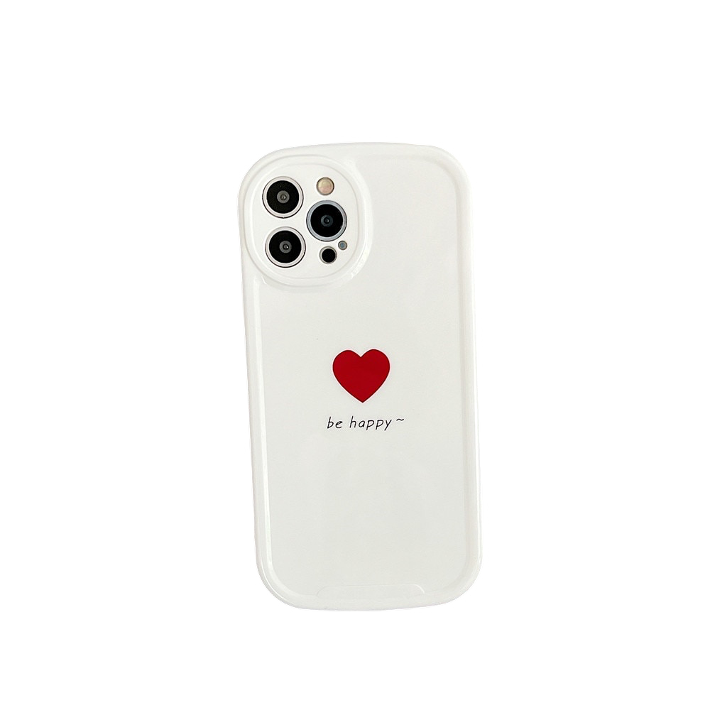Anymob iPhone Case White Lovely Love Heart Soft Silicone Shockproof Bumper Camera Protection Cover-Mobile Phone Cases-PEROZ Accessories