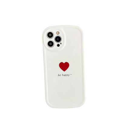 Anymob iPhone Case White Lovely Love Heart Soft Silicone Shockproof Bumper Camera Protection Cover-Mobile Phone Cases-PEROZ Accessories