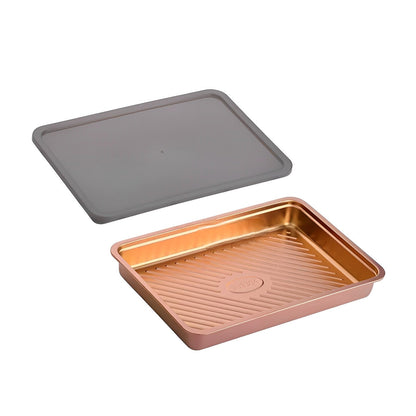Anygleam Rose Gold 2Pcs Food Grade Stainless Steel Crisper Box Food Storage with Lid-Kitchen &amp; Dining-PEROZ Accessories