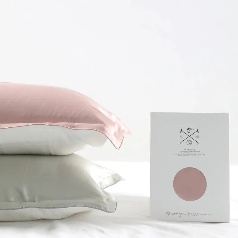 Anyhouz Pillowcase 51x66cm White Pure Real Silk For Comfortable And Relaxing Home Bed-Pillowcases-PEROZ Accessories