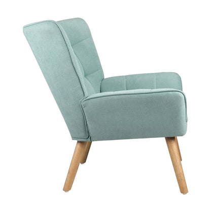 Oikiture Armchair Accent Chairs Sofa Lounge Fabric Upholstered Tub Chair Blue-Armchair-PEROZ Accessories