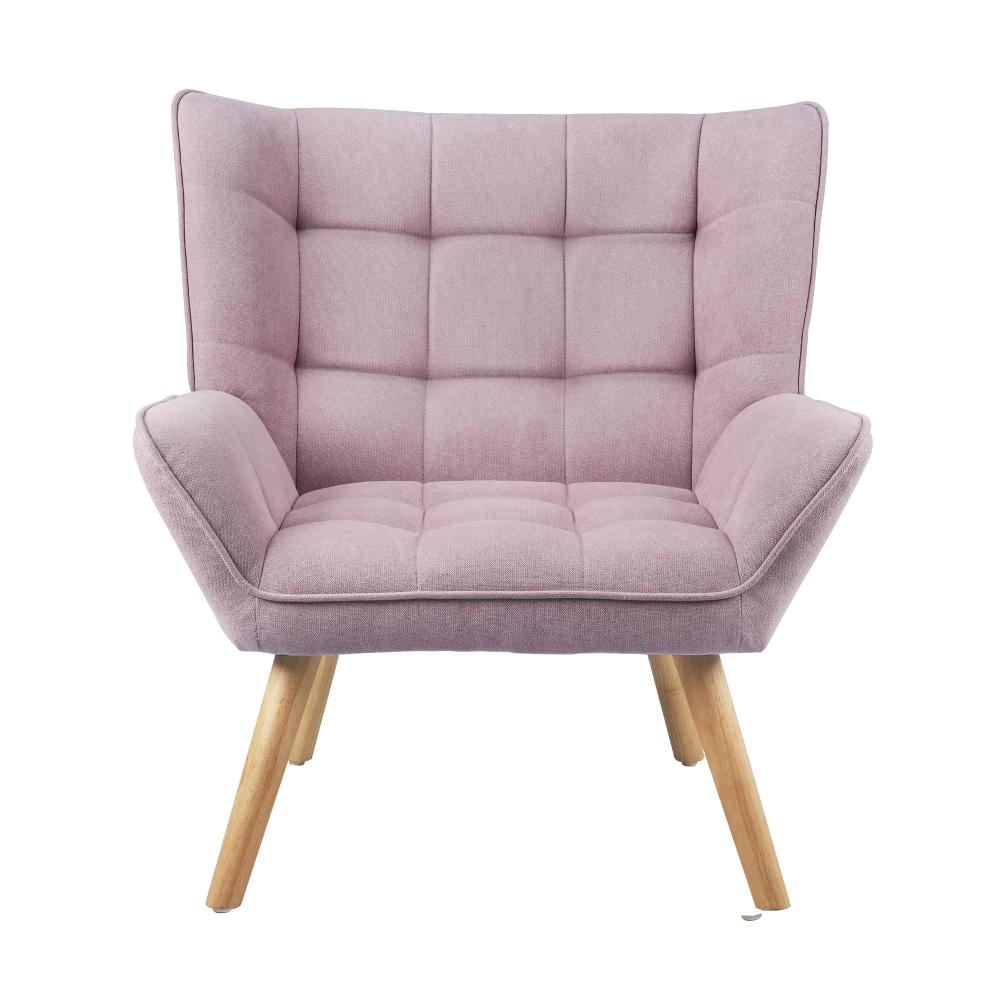 Oikiture Armchair Accent Chairs Sofa Lounge Fabric Upholstered Tub Chair Pink-Armchair-PEROZ Accessories
