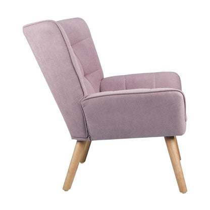 Oikiture Armchair Accent Chairs Sofa Lounge Fabric Upholstered Tub Chair Pink-Armchair-PEROZ Accessories