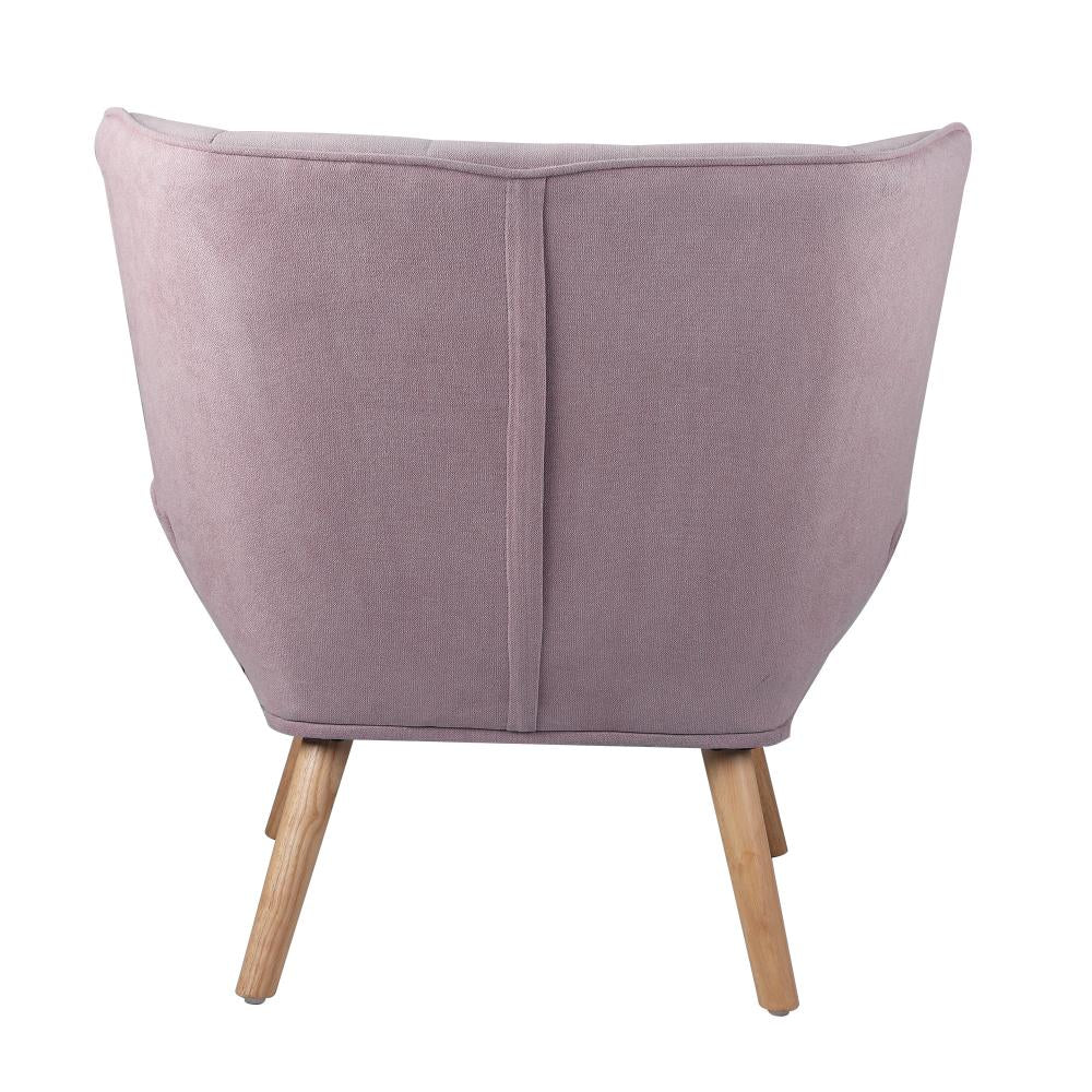 Oikiture Armchair Accent Chairs Sofa Lounge Fabric Upholstered Tub Chair Pink-Armchair-PEROZ Accessories