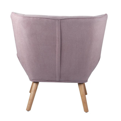 Oikiture Armchair Accent Chairs Sofa Lounge Fabric Upholstered Tub Chair Pink-Armchair-PEROZ Accessories