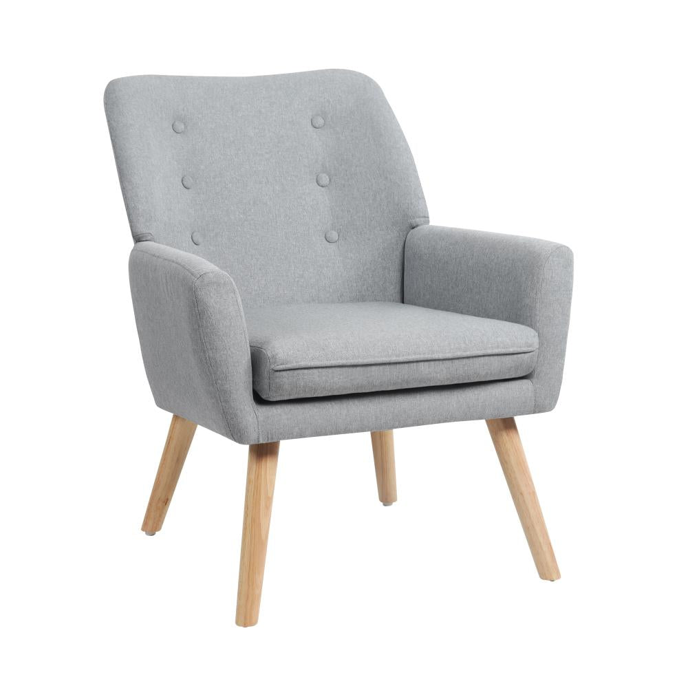 Oikiture Armchair Lounge Chair Linen Accent Armchairs Tub Chairs Sofa Grey |PEROZ Australia
