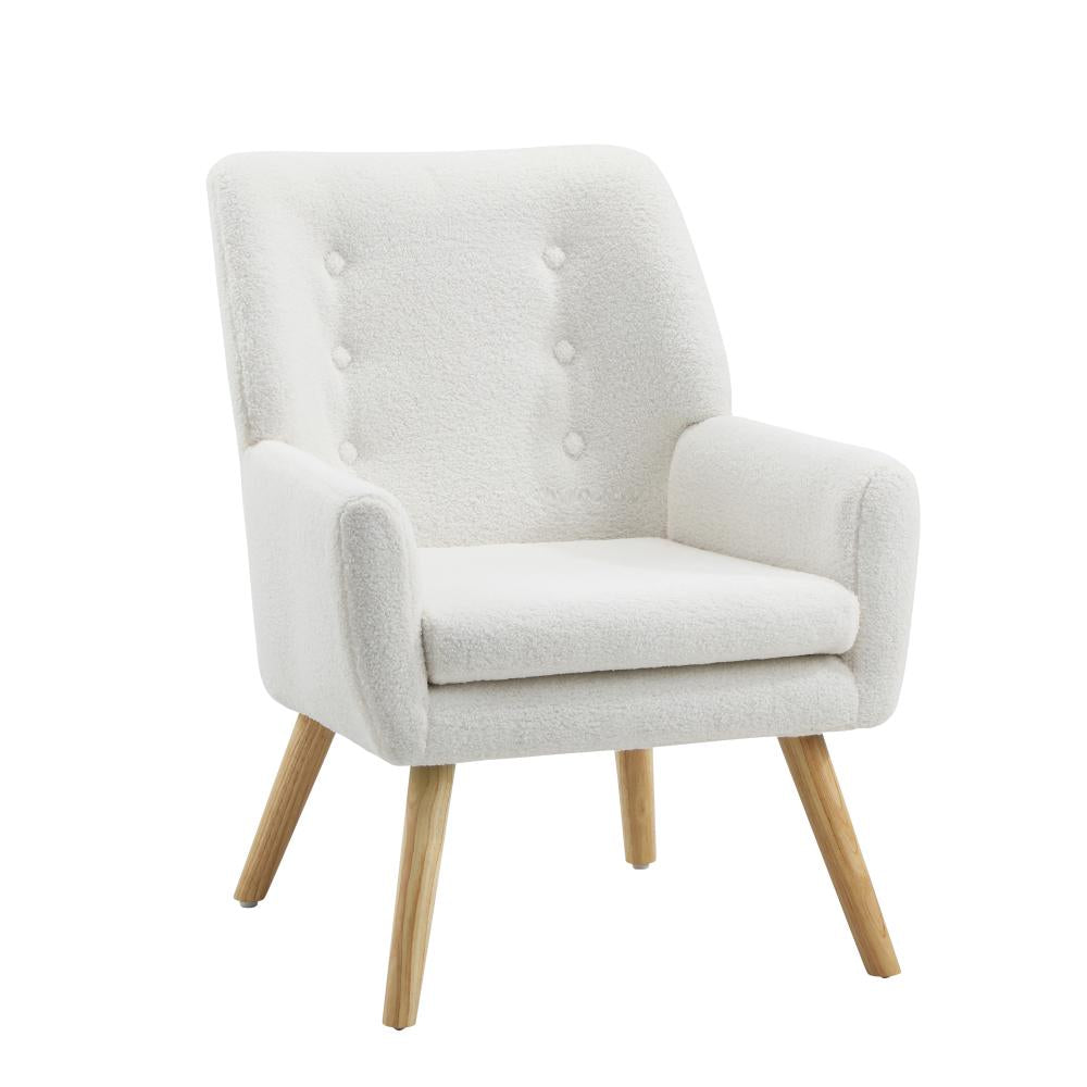 Oikiture Armchair Lounge Chair Sherpa Accent Armchairs Tub Chairs Sofa White |PEROZ Australia