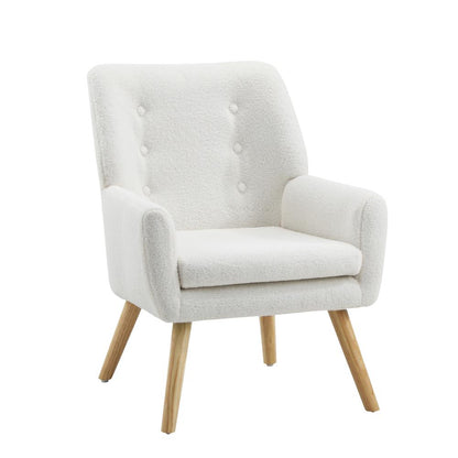 Oikiture Armchair Lounge Chair Sherpa Accent Armchairs Tub Chairs Sofa White |PEROZ Australia