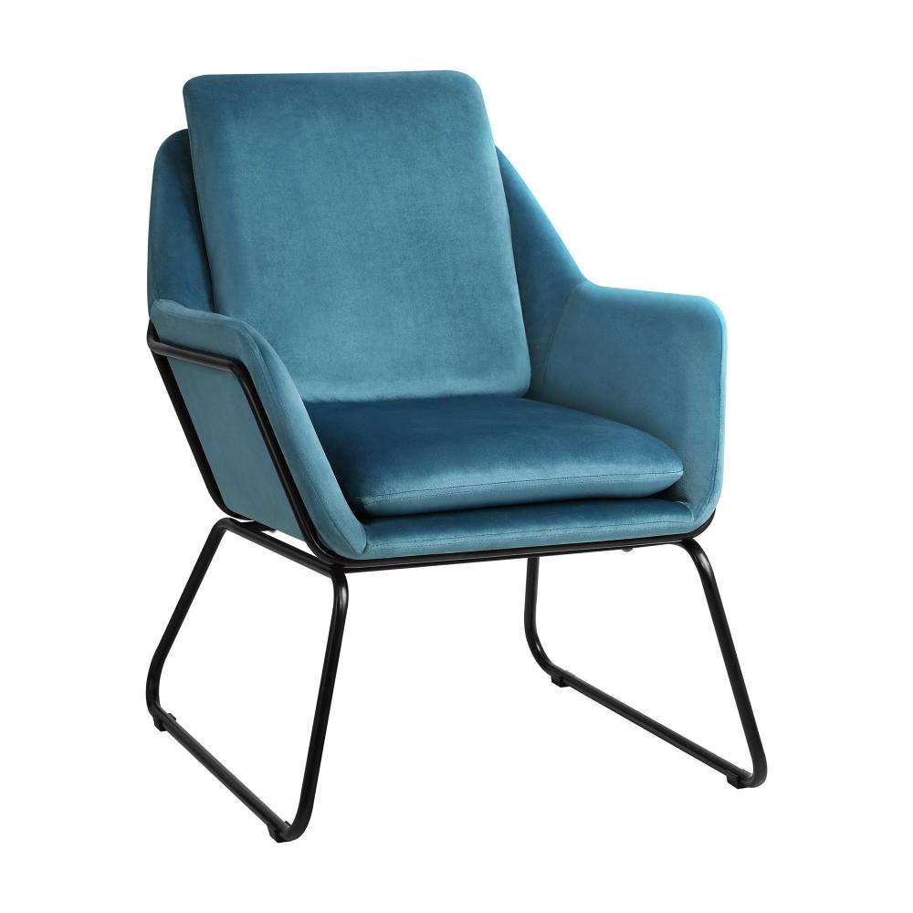 Oikiture Armchair Velvet Accent Chairs Tub Chair Sofa Lounge Upholstered Blue-Armchair-PEROZ Accessories