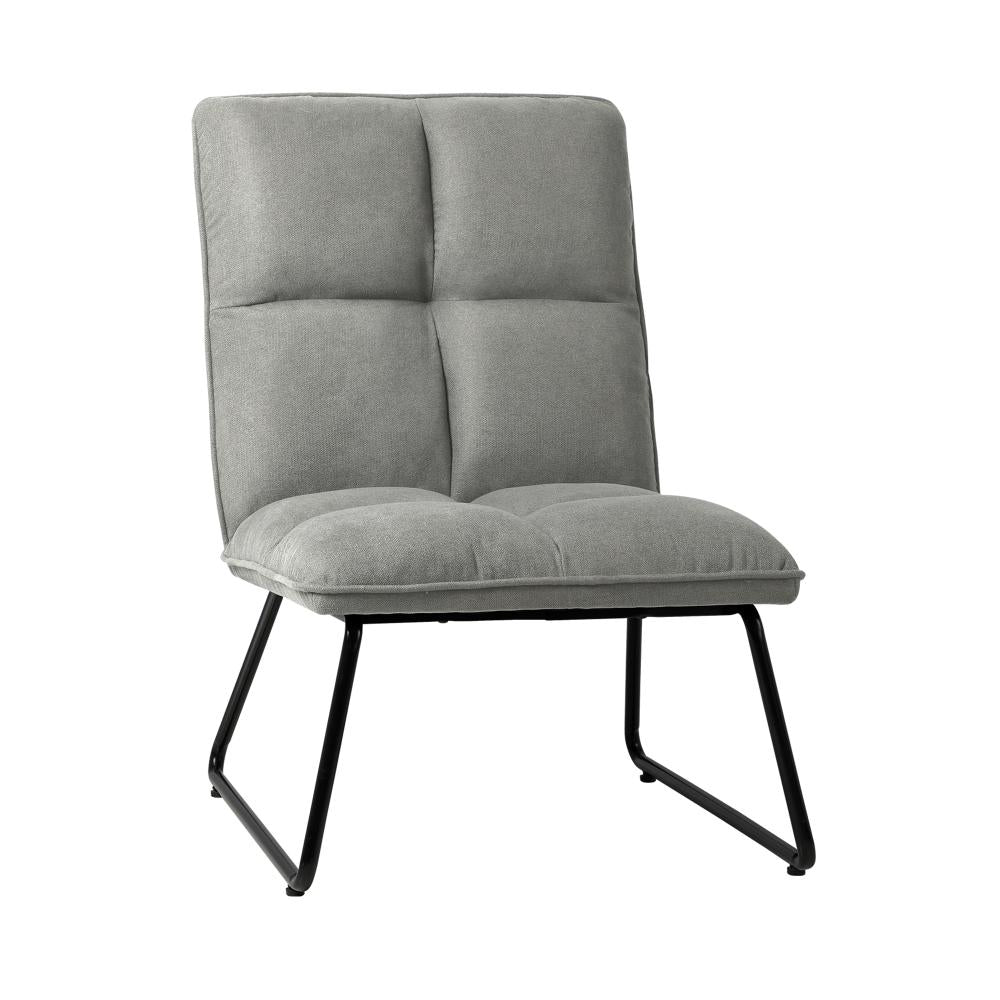 Oikiture Armchair Lounge Chair Accent Chairs Linen Fabric Upholstered Light Grey-Armchair-PEROZ Accessories