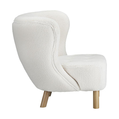 Oikiture Armchair Lounge Accent Chair Armchairs Couches Sofa Bedroom Wood White-Armchair-PEROZ Accessories