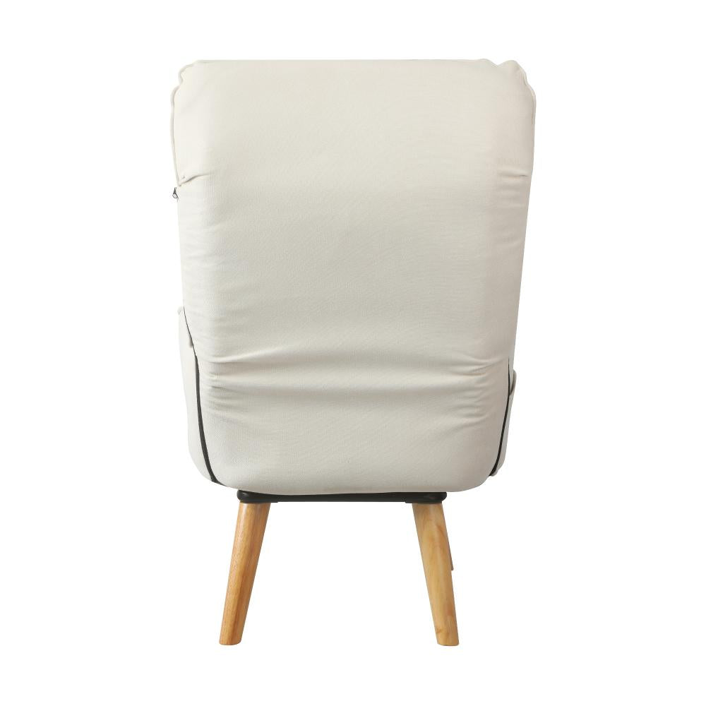 Oikiture Armchair wit Stool, Home Lounge with 360¡ Swivel Seat and 145¡ Recline Beige-Armchair-PEROZ Accessories