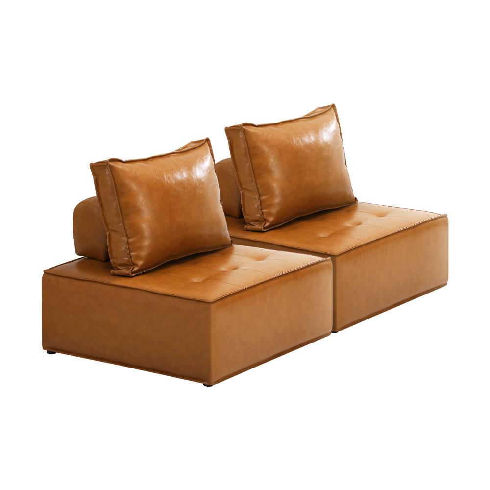 Oikiture 2pcs Pu Leather Sofa Couch Louge Chair Home Furniture Brown |PEROZ Australia