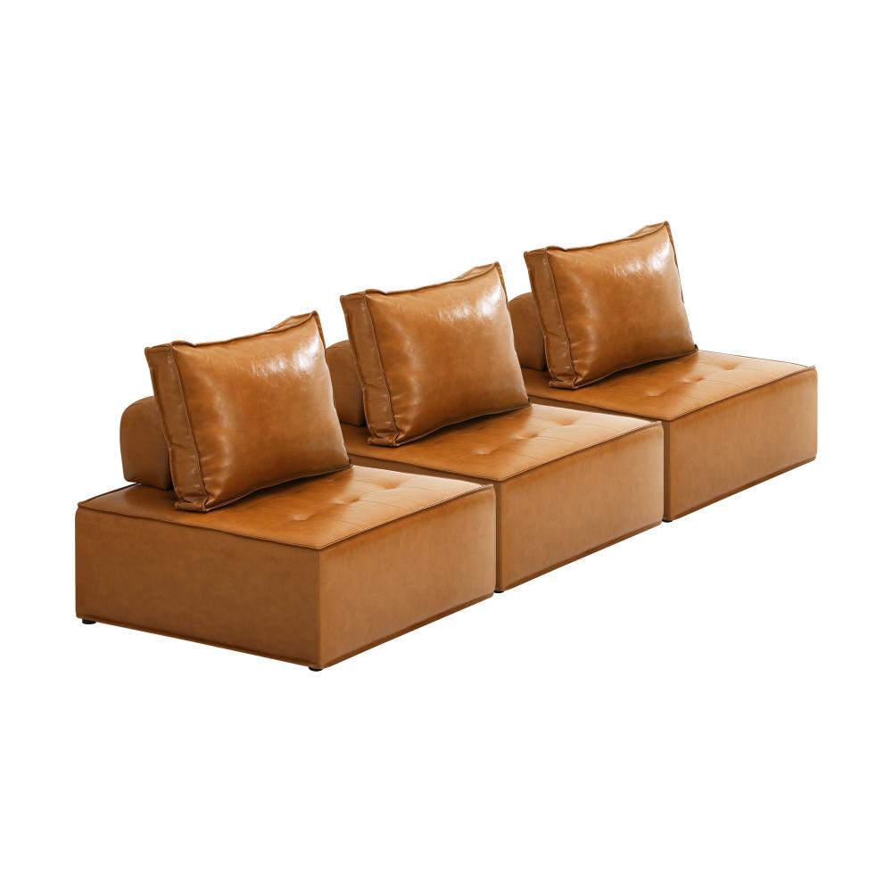 Oikiture 3pcs Pu Leather Sofa Couch Louge Chair Home Furniture Brown |PEROZ Australia