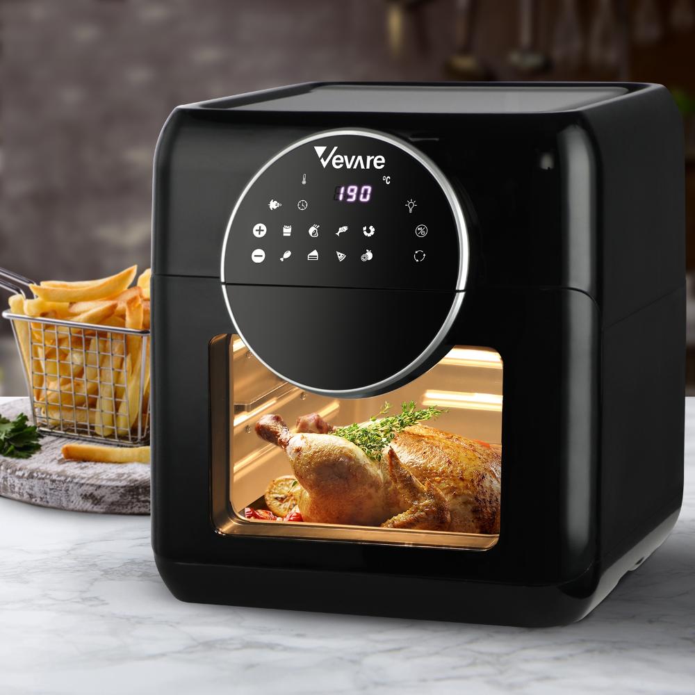 Vevare Air Fryer 10L LCD Fryers Low Fat Oven Airfryer Kitchen Cooker 1500W-Air Fryer-PEROZ Accessories