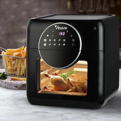 Vevare Air Fryer 10L LCD Fryers Low Fat Oven Airfryer Kitchen Cooker 1500W-Air Fryer-PEROZ Accessories