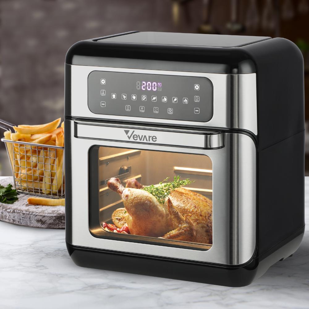 Vevare Air Fryer 10L LCD Fryers Oven Airfryer Kitchen Oil Free Cooker 1500W-Air Fryer-PEROZ Accessories
