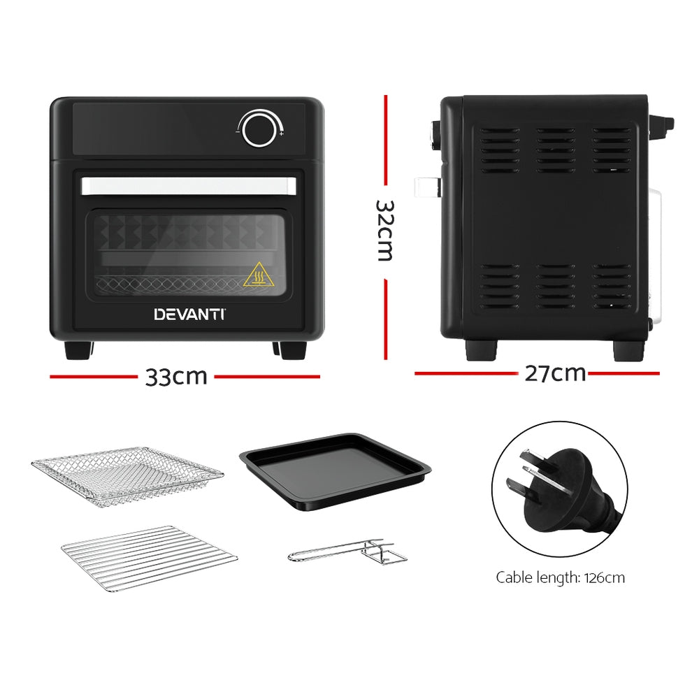 Devanti Air Fryer 15L LCD Fryers Oven-Appliances &gt; Kitchen Appliances-PEROZ Accessories
