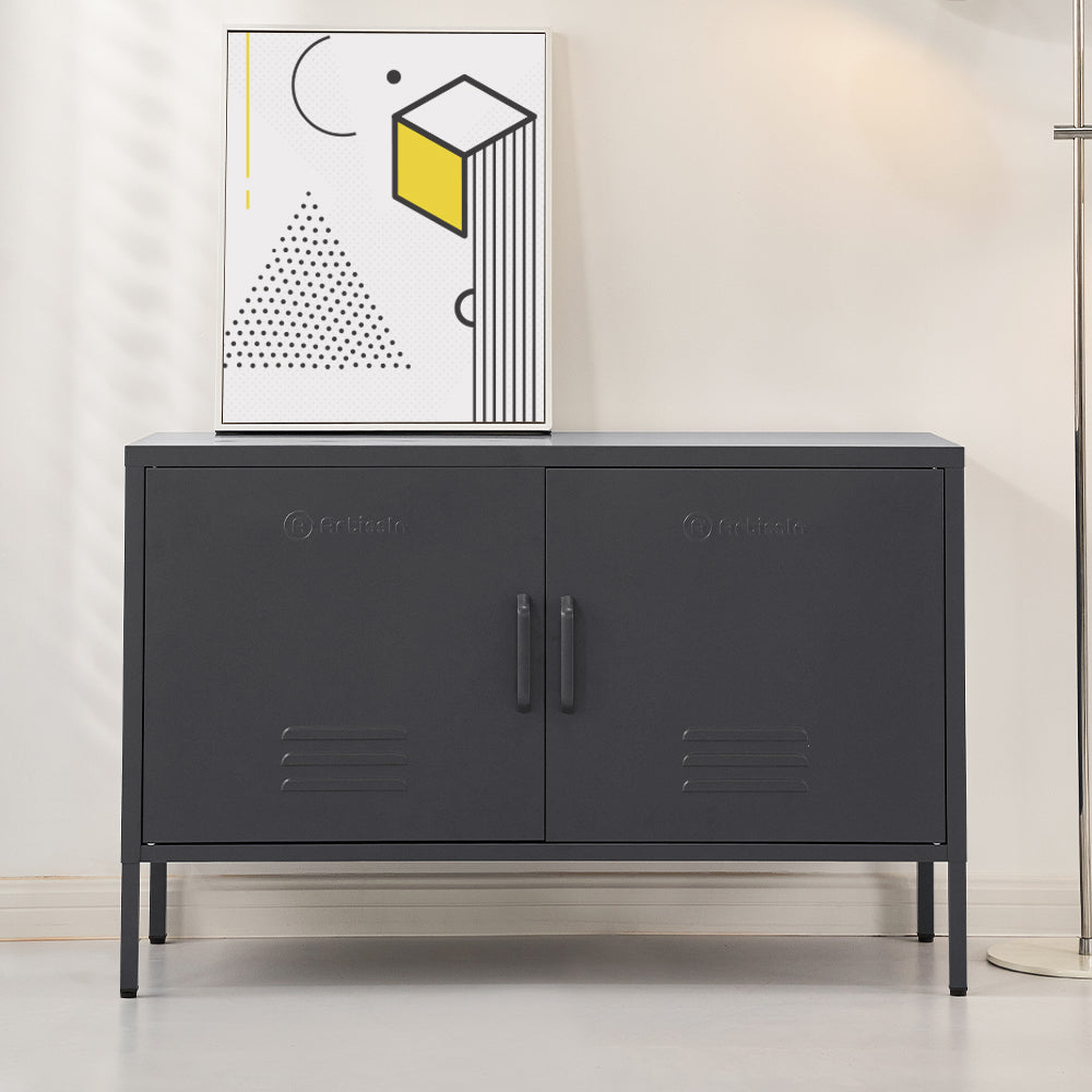 ArtissIn Buffet Sideboard Locker Metal Storage Cabinet - BASE Charcoal-Furniture &gt; Living Room - Peroz Australia - Image - 8
