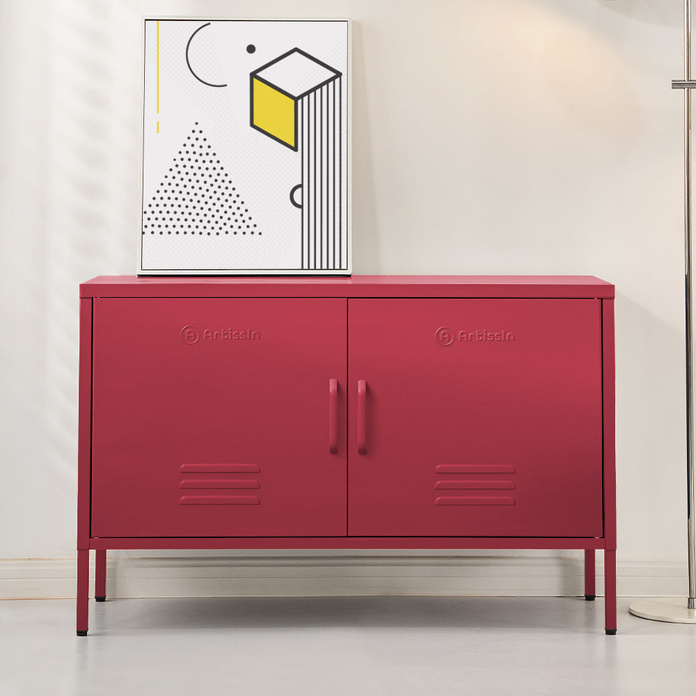 ArtissIn Buffet Sideboard Locker Metal Storage Cabinet - BASE Pink-Furniture &gt; Living Room - Peroz Australia - Image - 8