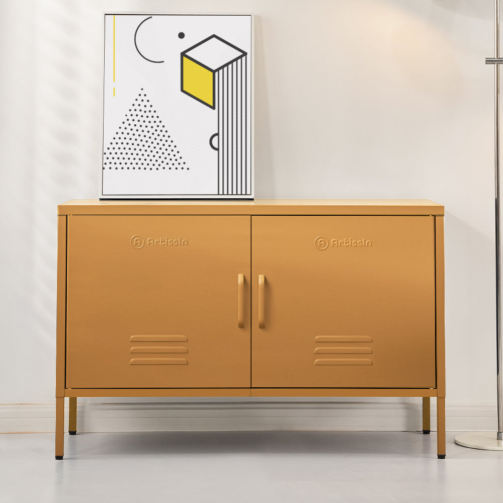 ArtissIn Buffet Sideboard Locker Metal Storage Cabinet - BASE Yellow-Furniture &gt; Living Room - Peroz Australia - Image - 1