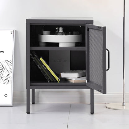 ArtissIn Mini Mesh Door Storage Cabinet Organizer Bedside Table Black-Bedside Tables - Peroz Australia - Image - 7