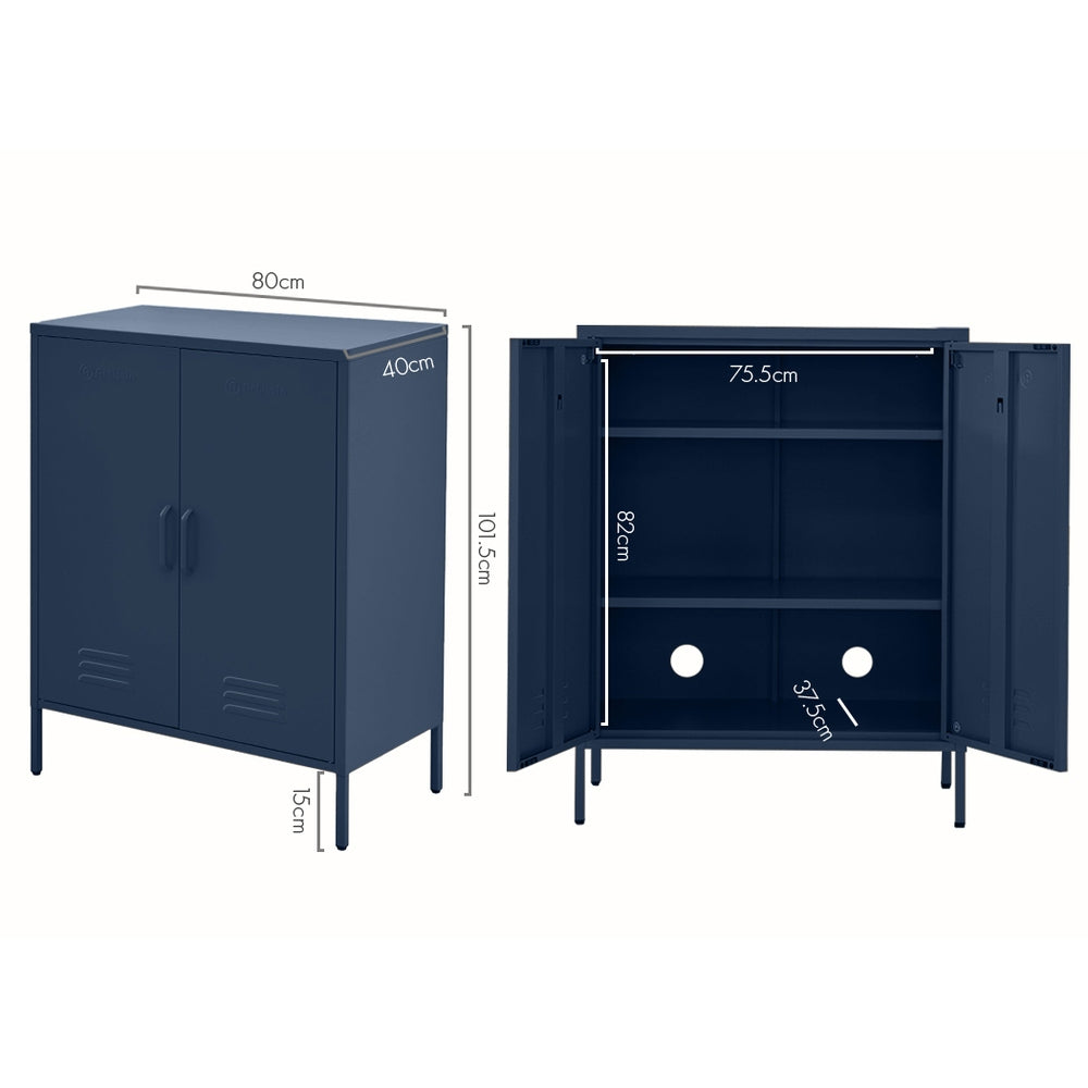 ArtissIn Buffet Sideboard Locker Metal Storage Cabinet - SWEETHEART Blue-Furniture &gt; Living Room - Peroz Australia - Image - 2