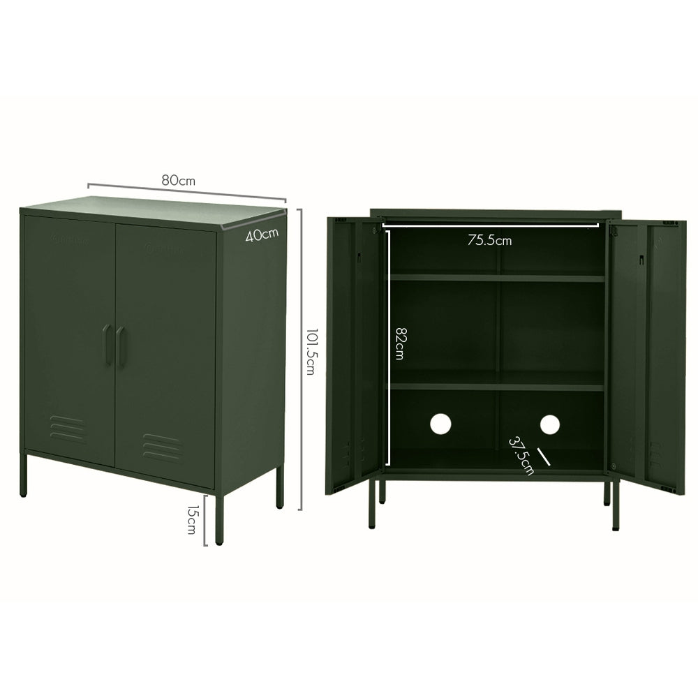 ArtissIn Buffet Sideboard Locker Metal Storage Cabinet - SWEETHEART Green-Furniture &gt; Living Room - Peroz Australia - Image - 2
