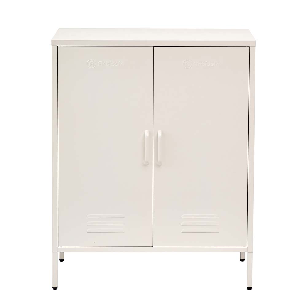 ArtissIn Sweetheart Metal Locker Storage Shelf Shoe Cabinet Buffet Sideboard White-Furniture &gt; Living Room - Peroz Australia - Image - 1