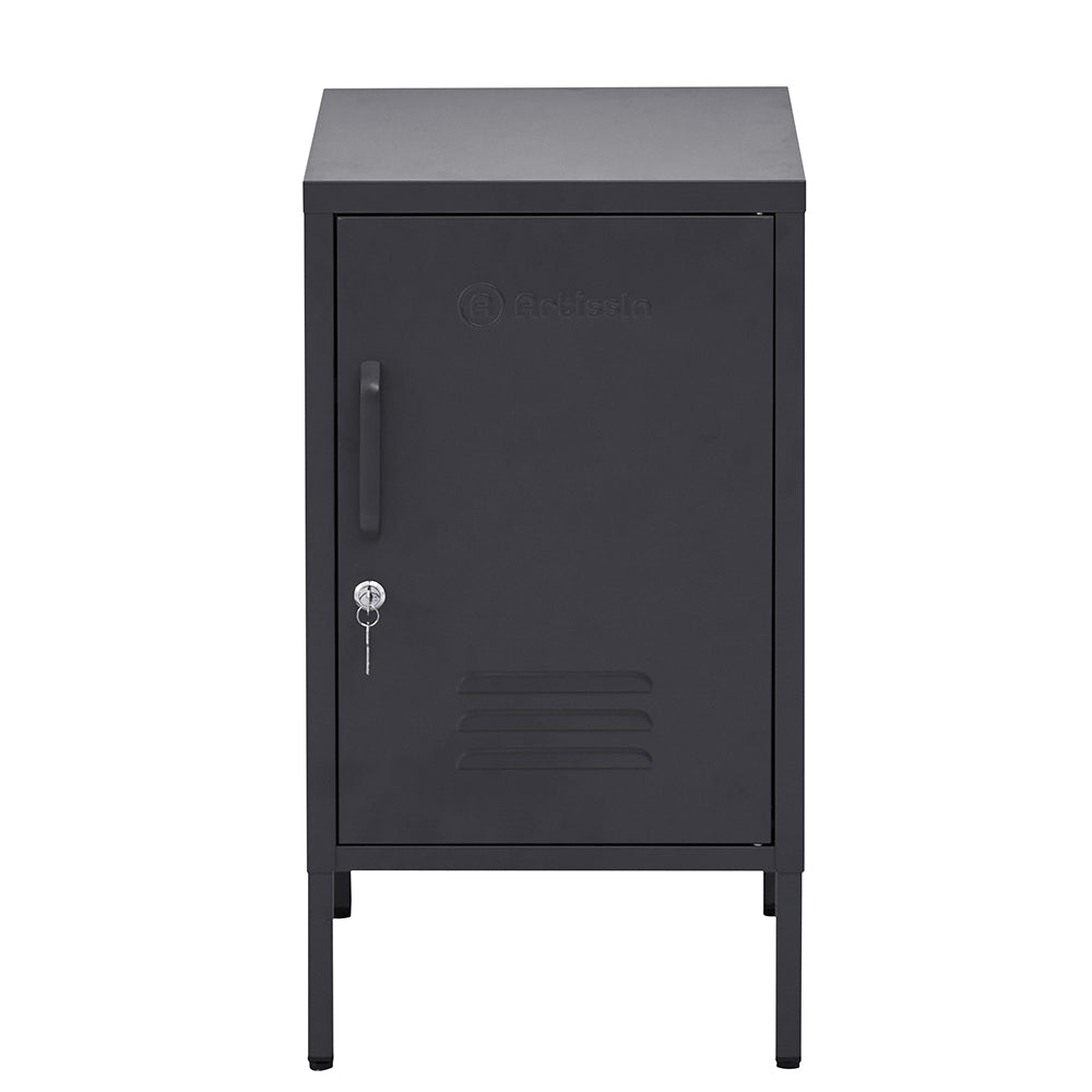 ArtissIn Metal Locker Storage Shelf Filing Cabinet Cupboard Bedside Table Black-Furniture &gt; Bedroom - Peroz Australia - Image - 1