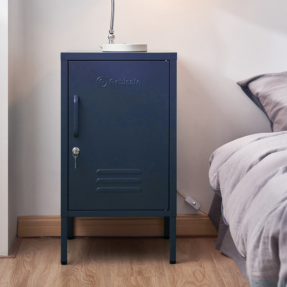ArtissIn Metal Locker Storage Shelf Filing Cabinet Cupboard Bedside Table Blue-Furniture &gt; Bedroom - Peroz Australia - Image - 1