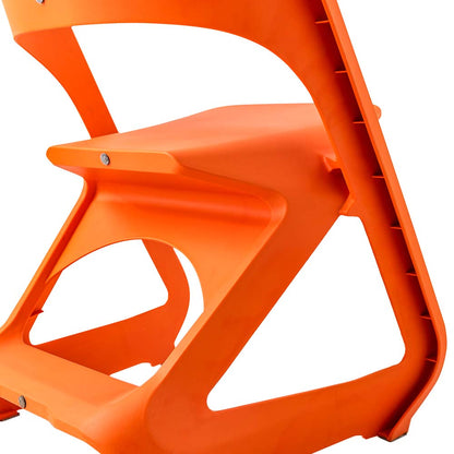 ArtissIn Set of 4 Dining Chairs Office Cafe Lounge Seat Stackable Plastic Leisure Chairs Orange-Furniture &gt; Bar Stools &amp; Chairs - Peroz Australia - Image - 4