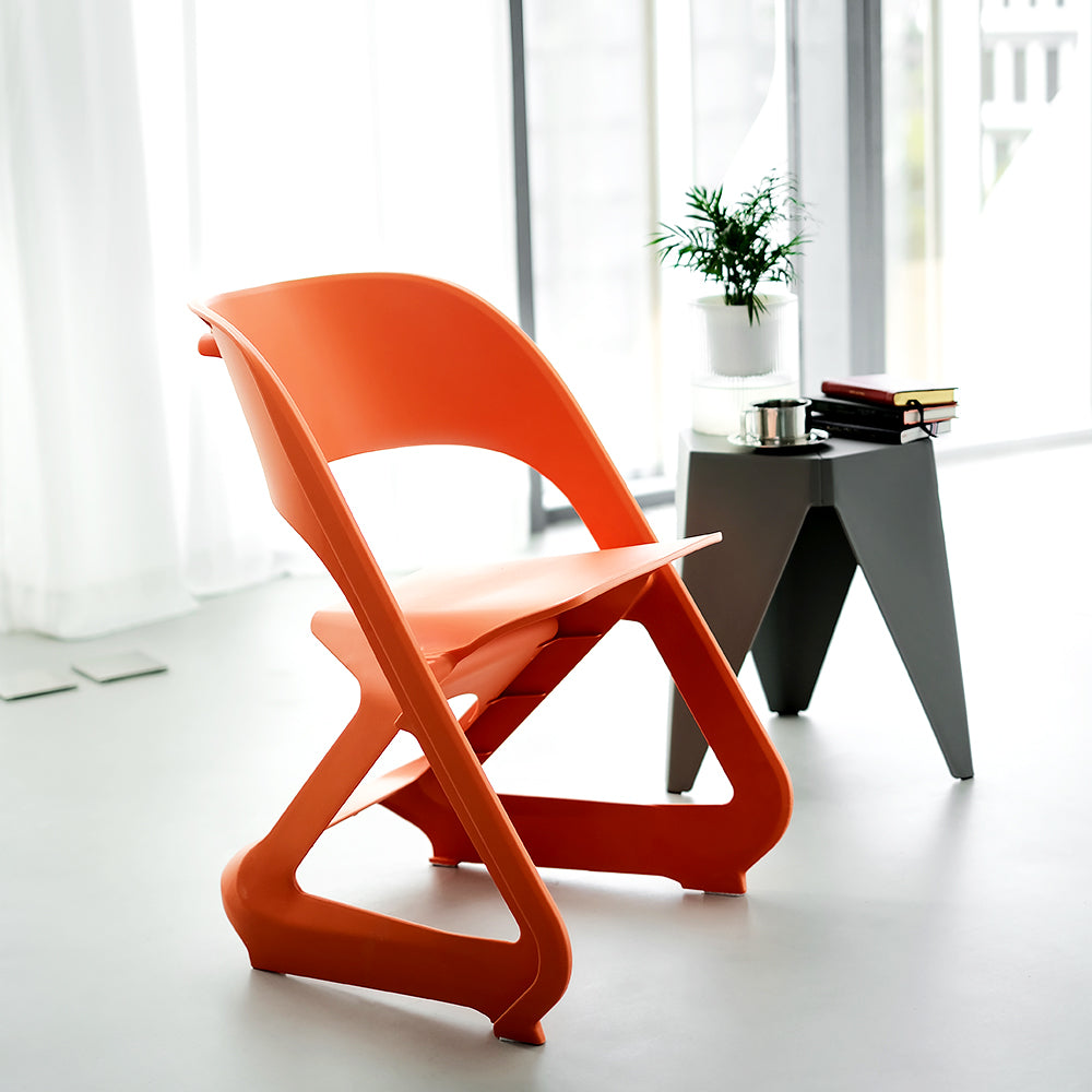 ArtissIn Set of 4 Dining Chairs Office Cafe Lounge Seat Stackable Plastic Leisure Chairs Orange-Furniture &gt; Bar Stools &amp; Chairs - Peroz Australia - Image - 6