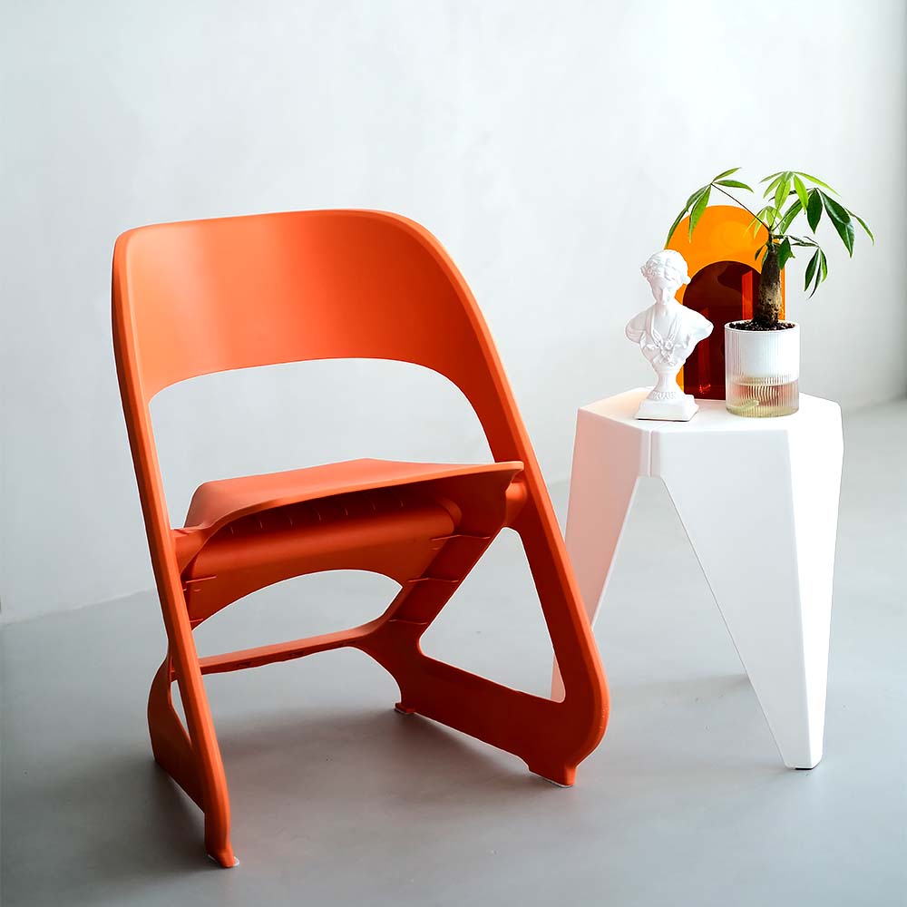 ArtissIn Set of 4 Dining Chairs Office Cafe Lounge Seat Stackable Plastic Leisure Chairs Orange-Furniture &gt; Bar Stools &amp; Chairs - Peroz Australia - Image - 8