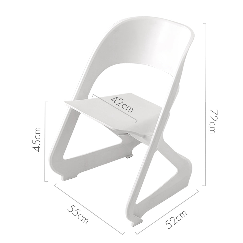 ArtissIn Set of 4 Dining Chairs Office Cafe Lounge Seat Stackable Plastic Leisure Chairs White-Furniture &gt; Bar Stools &amp; Chairs - Peroz Australia - Image - 2