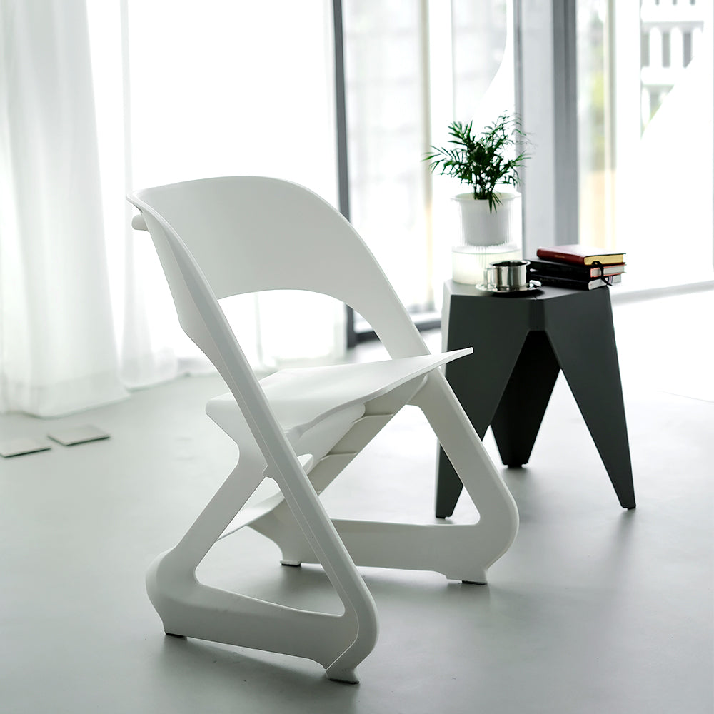 ArtissIn Set of 4 Dining Chairs Office Cafe Lounge Seat Stackable Plastic Leisure Chairs White-Furniture &gt; Bar Stools &amp; Chairs - Peroz Australia - Image - 6